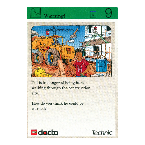 Visuel indicatif Rebrickable de Carte d'activité, coffret 9603, Exploration 09 - Avertissement! (Activity Card, Set 9603, Exploration 09 - Warning!)