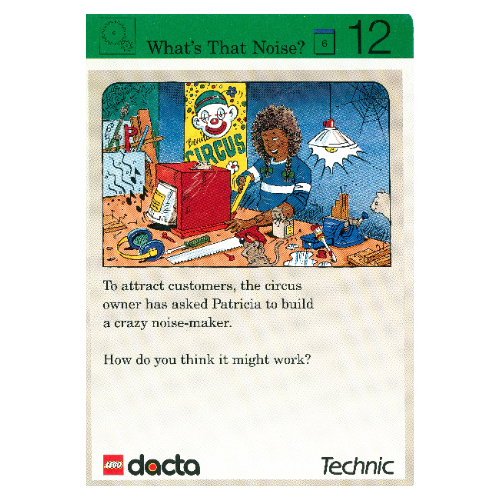 Visuel indicatif Rebrickable de Carte d'activité, coffret 9603, Exploration 12 - Quel est ce bruit? (Activity Card, Set 9603, Exploration 12 - What's That Noise?)