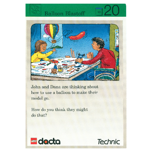 Visuel indicatif Rebrickable de Carte d'activité, coffret 9603, exploration 20 - explosion de ballon (Activity Card, Set 9603, Exploration 20 - Balloon Blastoff)