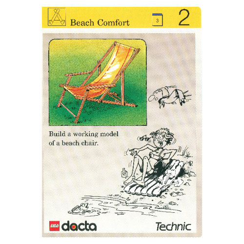 Visuel indicatif Rebrickable de Carte d'activité, coffret 9603, Simulation 2 - Confort de la plage (Activity Card, Set 9603, Simulation 2 - Beach Comfort)