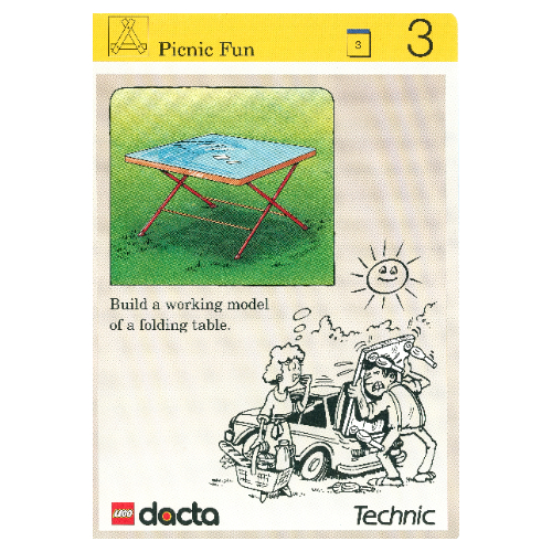 Visuel indicatif Rebrickable de Carte d'activité, coffret 9603, Simulation 3 - Pique-nique amusant (Activity Card, Set 9603, Simulation 3 - Picnic Fun)