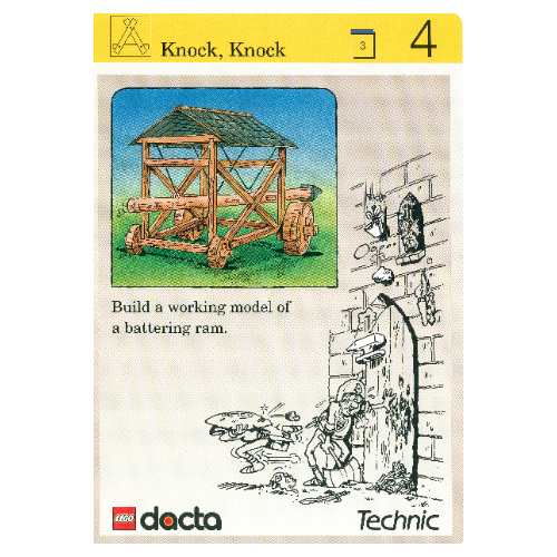 Visuel indicatif Rebrickable de Carte d'activité, coffret 9603, simulation 4 - frapper, frapper (Activity Card, Set 9603, Simulation 4 - Knock, Knock)