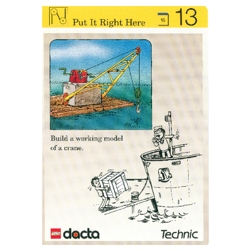 Visuel indicatif Rebrickable de Carte d'activité, coffret 9603, Simulation 13 - Mettez-le ici (Activity Card, Set 9603, Simulation 13 - Put It Right Here)