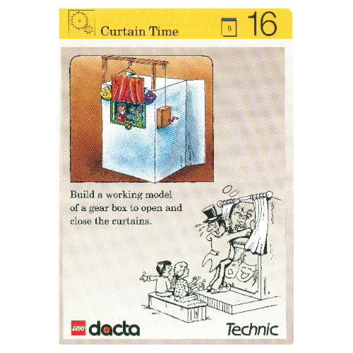 Visuel indicatif Rebrickable de Carte d'activité, coffret 9603, Simulation 16 - Temps de rideau (Activity Card, Set 9603, Simulation 16 - Curtain Time)