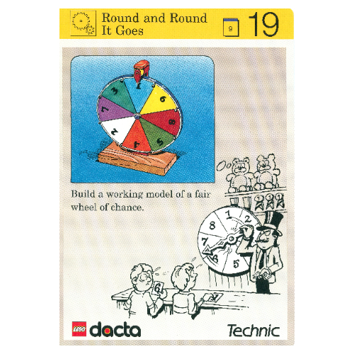 Visuel indicatif Rebrickable de Carte d'activité, coffret 9603, Simulation 19 - ronde et ronde (Activity Card, Set 9603, Simulation 19 - Round and Round It Goes)