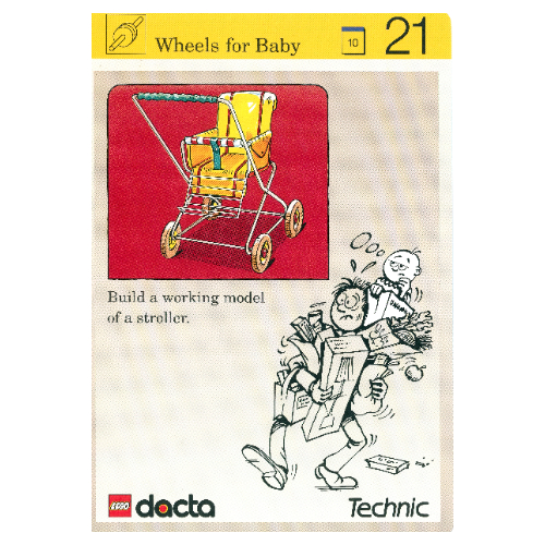 Visuel indicatif Rebrickable de Carte d'activité, coffret 9603, Simulation 21 - roues pour Bébé (Activity Card, Set 9603, Simulation 21 - Wheels for Baby)