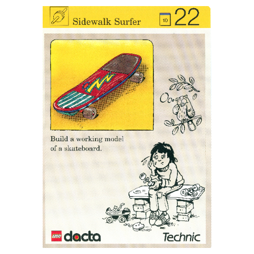 Visuel indicatif Rebrickable de Carte d'activité, coffret 9603, simulation 22 - surfeur de trottoir (Activity Card, Set 9603, Simulation 22 - Sidewalk Surfer)