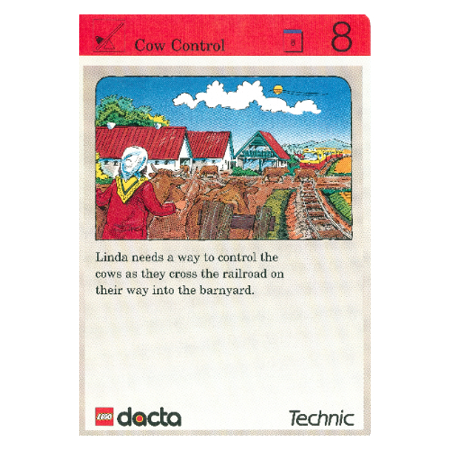 Visuel indicatif Rebrickable de Carte d'activité, coffret 9603, Invention 8 - Contrôle de la vache (Activity Card, Set 9603, Invention 8 - Cow Control)