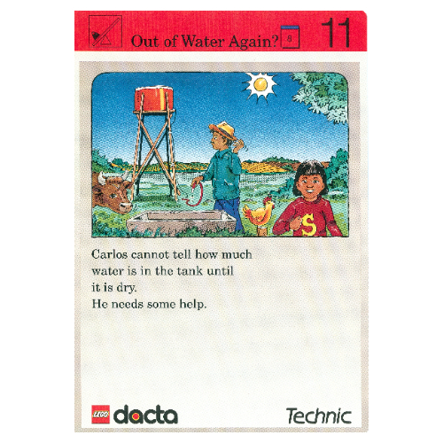 Visuel indicatif Rebrickable de Carte d'activité, Set 9603, Invention 11 - De nouveau hors de l'eau? (Activity Card, Set 9603, Invention 11 - Out of Water Again?)