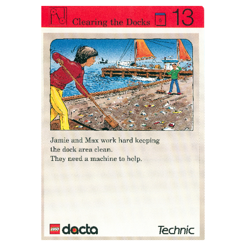 Visuel indicatif Rebrickable de Carte d'activité, coffret 9603, Invention 13 - Dégagement des quais (Activity Card, Set 9603, Invention 13 - Clearing the Docks)