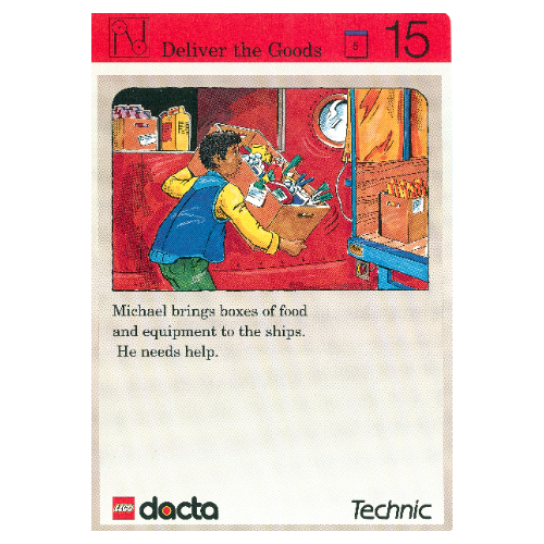 Visuel indicatif Rebrickable de Carte d'activité, coffret 9603, Invention 15 - Livrer les marchandises (Activity Card, Set 9603, Invention 15 - Deliver the Goods)