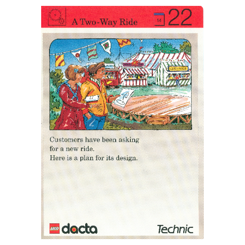 Visuel indicatif Rebrickable de Carte d'activité, coffret 9603, Invention 22 - Un tour à deux (Activity Card, Set 9603, Invention 22 - A Two-Way Ride)