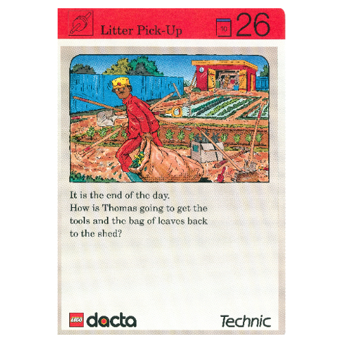 Visuel indicatif Rebrickable de Carte d'activité, coffret 9603, Invention 26 - Ramassage de litière (Activity Card, Set 9603, Invention 26 - Litter Pick-Up)