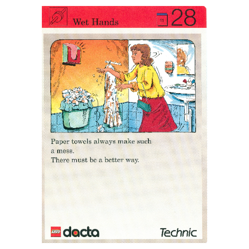 Visuel indicatif Rebrickable de Carte d'activité, coffret 9603, Invention 28 - Mains mouillées (Activity Card, Set 9603, Invention 28 - Wet Hands)