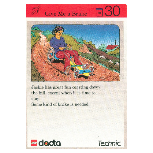 Visuel indicatif Rebrickable de Carte d'activité, coffret 9603, Invention 30 - Donnez-moi un frein (Activity Card, Set 9603, Invention 30 - Give Me a Brake)