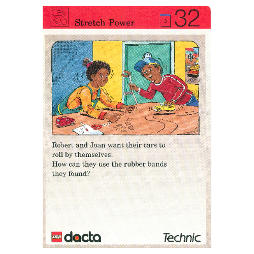 Visuel indicatif Rebrickable de Carte d'activité, Set 9603, Invention 32 - Puissance d'étirement (Activity Card, Set 9603, Invention 32 - Stretch Power)