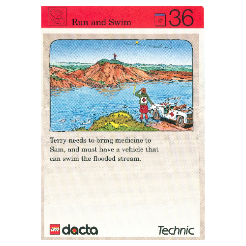 Visuel indicatif Rebrickable de Carte d'activité, coffret 9603, Invention 36 - Courir et nager (Activity Card, Set 9603, Invention 36 - Run and Swim)