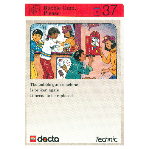 Visuel indicatif Rebrickable de Carte d'activité, ensemble 9603, invention 37 - chewing-gum, s'il vous plaît (Activity Card, Set 9603, Invention 37 - Bubble Gum, Please)