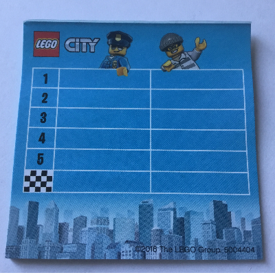 Visuel indicatif Rebrickable de Notepad, police course poursuite jeu score pad - police vs. cambrioleur (Notepad, Police Chase Race Game Score Pad - Police vs. Burglar)