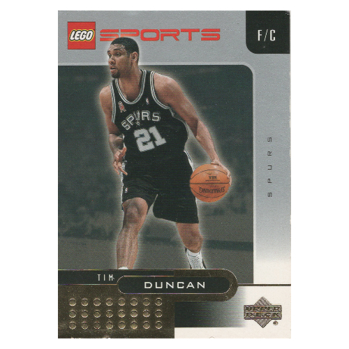 Visuel indicatif Rebrickable de Carte à collectionner, NBA: Tim Duncan, San Antonio Spurs )21 (feuille d'or) (Trading Card, NBA: Tim Duncan, San Antonio Spurs #21 (Gold Leaf))