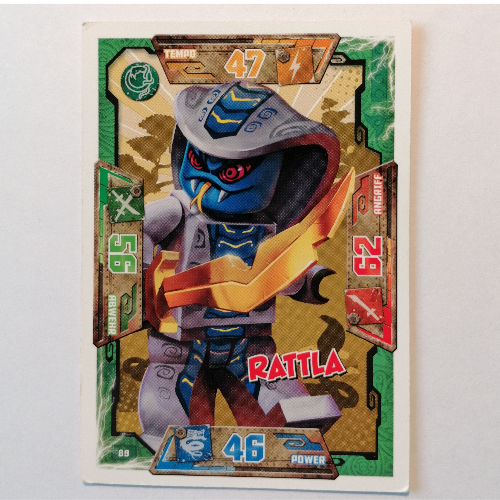 Visuel indicatif Rebrickable de Carte à collectionner, Ninjago jeu série 1 [allemand] - 89 rattla (Trading Card, Ninjago Game Series 1 [German] - 89 Rattla)