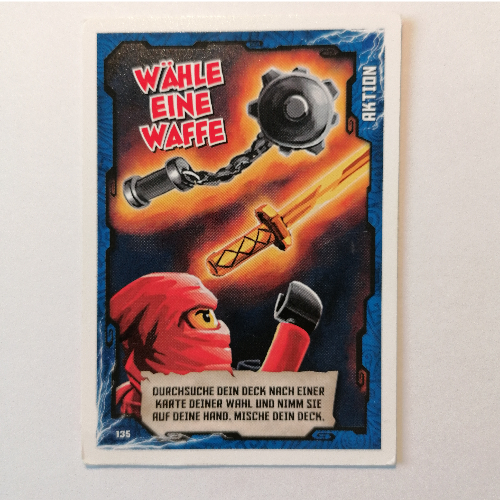 Visuel indicatif Rebrickable de Carte à collectionner, Ninjago jeu série 1 [allemand] - 135 whhle eine waffe (Trading Card, Ninjago Game Series 1 [German] - 135 Wähle eine Waffe)
