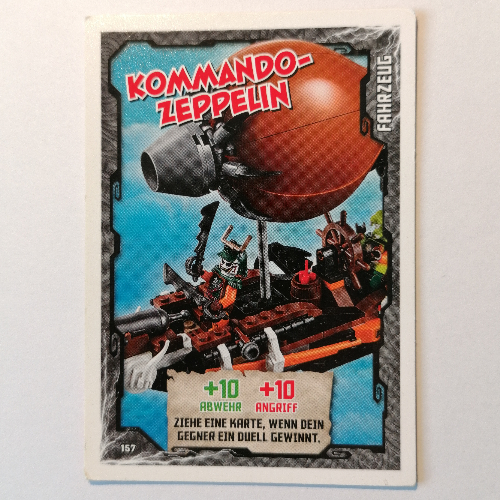 Visuel indicatif Rebrickable de Carte à collectionner, Ninjago jeu série 1 [allemand] - 157 kommando-zeppelin (Trading Card, Ninjago Game Series 1 [German] - 157 Kommando-Zeppelin)