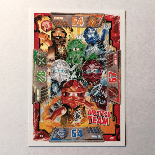 Visuel indicatif Rebrickable de Carte à collectionner, Ninjago jeu série 2 [allemand] - 49 airjitzu équipe (Trading Card, Ninjago Game Series 2 [German] - 49 Airjitzu Team)