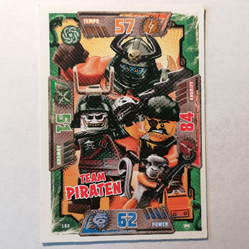 Visuel indicatif Rebrickable de Carte à collectionner, Ninjago jeu série 2 [allemand] - 100 équipe pirat (Trading Card, Ninjago Game Series 2 [German] - 100 Team Pirat)