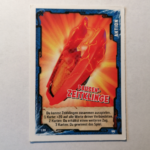 Visuel indicatif Rebrickable de Carte à collectionner, Ninjago jeu série 2 [Allemand] - 139 Pausen-Zeitklinge (Trading Card, Ninjago Game Series 2 [German] - 139 Pausen-Zeitklinge)
