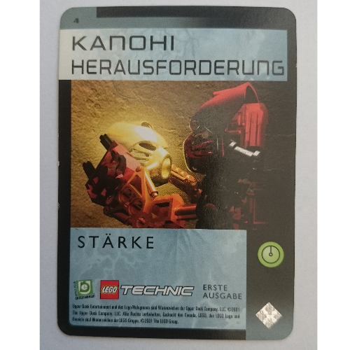 Visuel indicatif Rebrickable de Carte à collectionner, jeu Bionicle: qftm - 4 grand défi de masque - force (Trading Card, Bionicle Game: QftM - 4 Great Mask Challenge - Strength)
