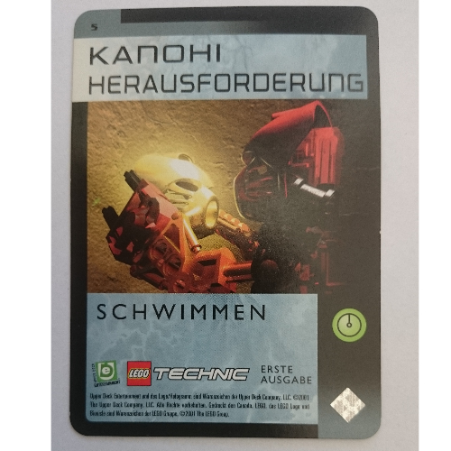 Visuel indicatif Rebrickable de Carte à collectionner, jeu Bionicle: qftm - 5 grand défi de masque - natation (Trading Card, Bionicle Game: QftM - 5 Great Mask Challenge - Swimming)