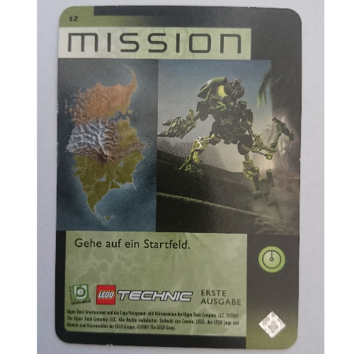 Visuel indicatif Rebrickable de Carte à collectionner, Bionicle Jeu: QftM - 12 Mission (Trading Card, Bionicle Game: QftM - 12 Mission)