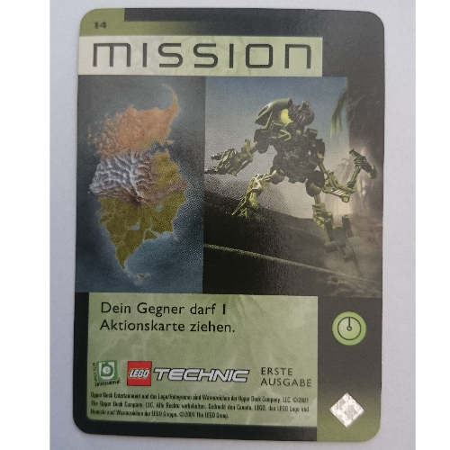 Visuel indicatif Rebrickable de Carte à collectionner, Bionicle Jeu: QftM - 14 Mission (Trading Card, Bionicle Game: QftM - 14 Mission)