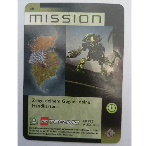 Visuel indicatif Rebrickable de Carte à collectionner, Bionicle Jeu: QftM - 18 Mission (Trading Card, Bionicle Game: QftM - 18 Mission)