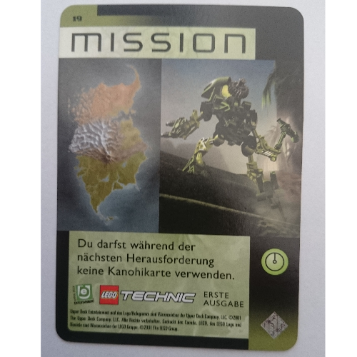 Visuel indicatif Rebrickable de Carte à collectionner, Bionicle Jeu: QftM - 19 Mission (Trading Card, Bionicle Game: QftM - 19 Mission)
