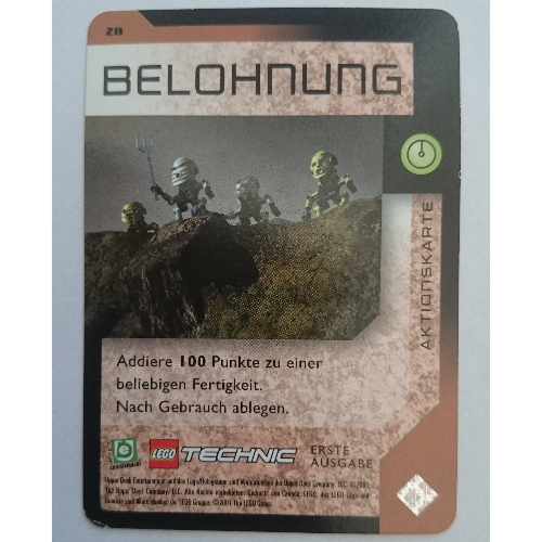 Visuel indicatif Rebrickable de Carte à collectionner, jeu Bionicle: qftm - 28 action de jeu - récompense (Trading Card, Bionicle Game: QftM - 28 Game Action - Reward)