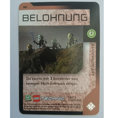 Visuel indicatif Rebrickable de Carte à collectionner, jeu Bionicle: qftm - 30 action de jeu - récompense (Trading Card, Bionicle Game: QftM - 30 Game Action - Reward)
