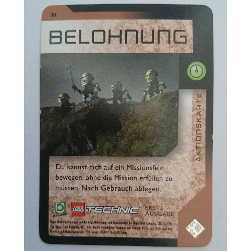 Visuel indicatif Rebrickable de Carte à collectionner, jeu Bionicle: qftm - 31 action de jeu - récompense (Trading Card, Bionicle Game: QftM - 31 Game Action - Reward)