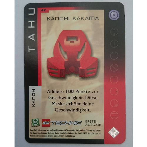 Visuel indicatif Rebrickable de Carte à collectionner, jeu Bionicle: qftm - 42 grands masques - tahu - kanohi kakama (Trading Card, Bionicle Game: QftM - 42 Great Masks - Tahu - Kanohi Kakama)