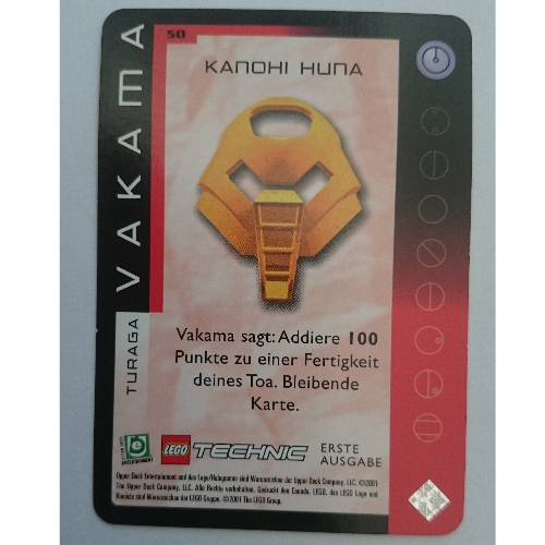 Visuel indicatif Rebrickable de Carte à collectionner, Bionicle Jeu: QftM - 50 Turaga - Vakam - Kanohi Huna (Trading Card, Bionicle Game: QftM - 50 Turaga - Vakam - Kanohi Huna)