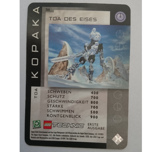Visuel indicatif Rebrickable de Carte à collectionner, Bionicle Jeu: QftM - 51 - Toa - Kopaka - Toa of Ice (Trading Card, Bionicle Game: QftM - 51 - Toa - Kopaka - Toa of Ice)