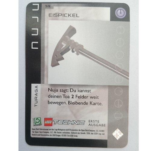 Visuel indicatif Rebrickable de Carte à collectionner, jeu Bionicle: qftm - 59 turaga - nuju - choix de glace (Trading Card, Bionicle Game: QftM - 59 Turaga - Nuju - Ice Pick)