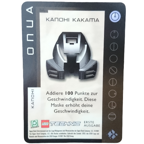 Visuel indicatif Rebrickable de Carte à collectionner, Bionicle Jeu: QftM - 62 Grands Masques - Onua - Kanohi Kakama (Trading Card, Bionicle Game: QftM - 62 Great Masks - Onua - Kanohi Kakama)