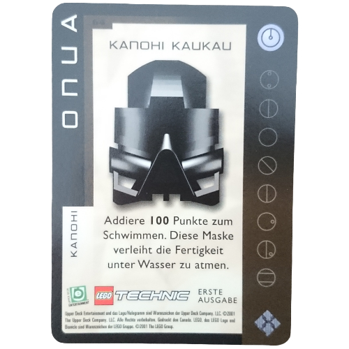 Visuel indicatif Rebrickable de Carte à collectionner, jeu Bionicle: qftm - 64 grands masques - onua - kanohi kaukau (Trading Card, Bionicle Game: QftM - 64 Great Masks - Onua - Kanohi Kaukau)