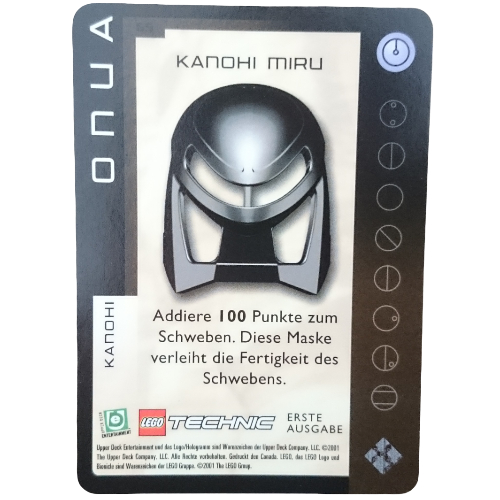 Visuel indicatif Rebrickable de Carte à collectionner, Bionicle Jeu: QftM - 65 Grands Masques - Onua - Kanohi Miru (Trading Card, Bionicle Game: QftM - 65 Great Masks - Onua - Kanohi Miru)