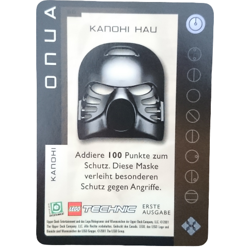 Visuel indicatif Rebrickable de Carte à collectionner, Bionicle Jeu: QftM - 66 Grands Masques - Onua - Kanohi Hau (Trading Card, Bionicle Game: QftM - 66 Great Masks - Onua - Kanohi Hau)