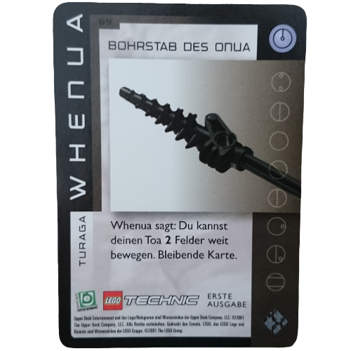 Visuel indicatif Rebrickable de Carte à collectionner, jeu Bionicle: qftm - 69 turaga - whenua - perceuse d'onua (Trading Card, Bionicle Game: QftM - 69 Turaga - Whenua - Drill of Onua)
