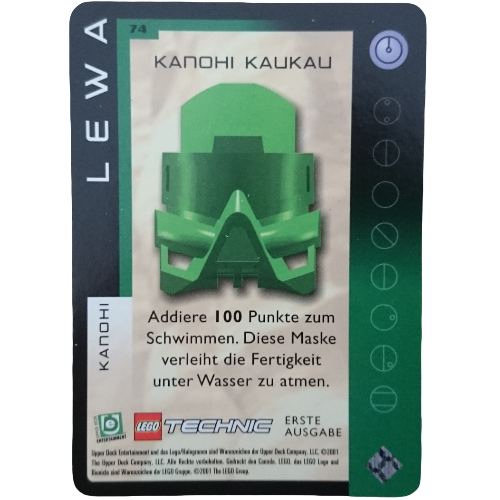 Visuel indicatif Rebrickable de Carte à collectionner, jeu Bionicle: qftm - 74 grands masques - lewa - kanohi kaukau (Trading Card, Bionicle Game: QftM - 74 Great Masks - Lewa - Kanohi Kaukau)