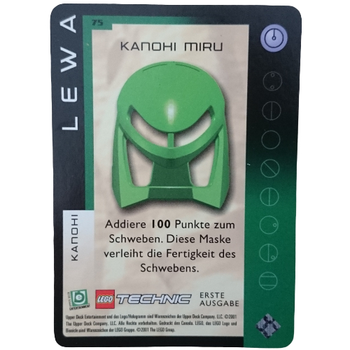 Visuel indicatif Rebrickable de Carte à collectionner, jeu Bionicle: qftm - 75 grands masques - lewa - kanohi miru (Trading Card, Bionicle Game: QftM - 75 Great Masks - Lewa - Kanohi Miru)